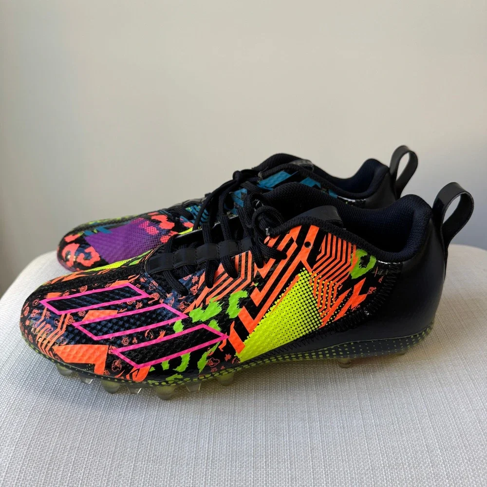 adidas Adizero Football Cleats Mens 8 Multicolor Neon Three‎ Stripe Life GV9087